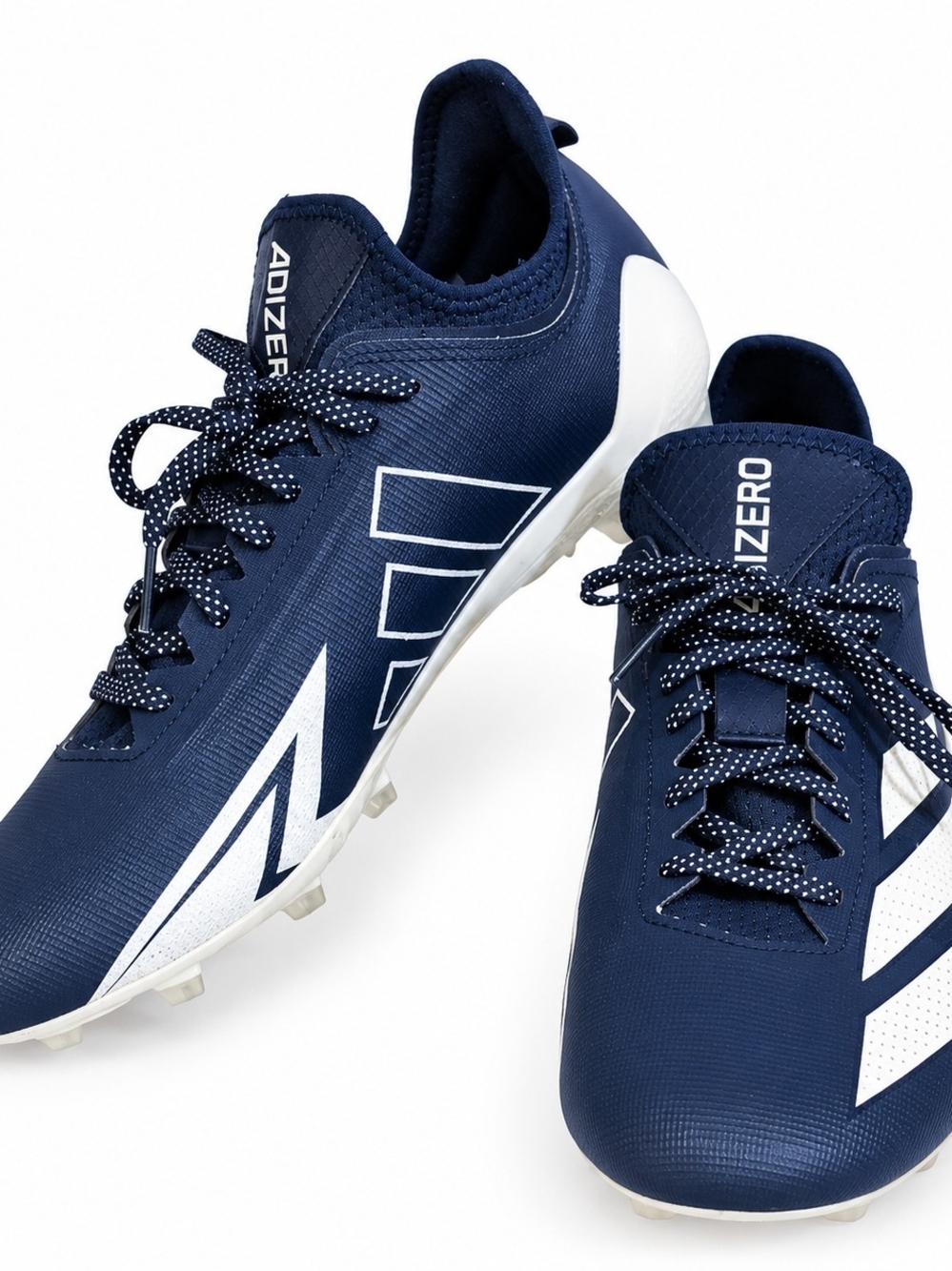 Men’s Adidas Adizero Football Cleats - Navy & White Size 13